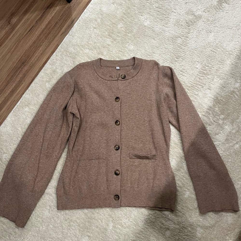 Brown Women's Button-Front Sweater Cardigan